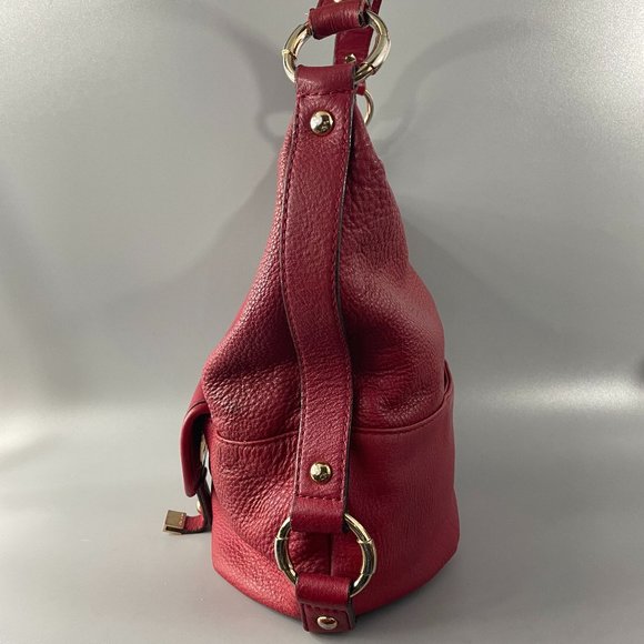 Michael Kors Red Pebbled Leather Hobo/Handbag - Picture 3 of 15